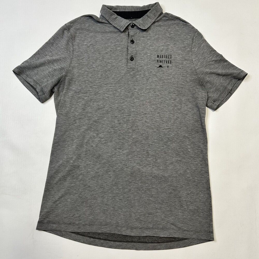 Lululemon Polo Shirt Mens Size Small Gray Martha’s Vineyard Gym Athletic